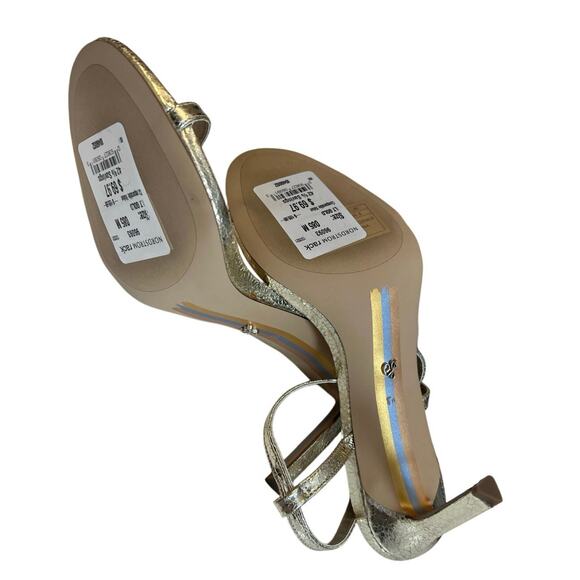 NWT Sam Edelman Heels - Metallic Gold Strappy Shoes - 8.5 - Picture 6 of 11